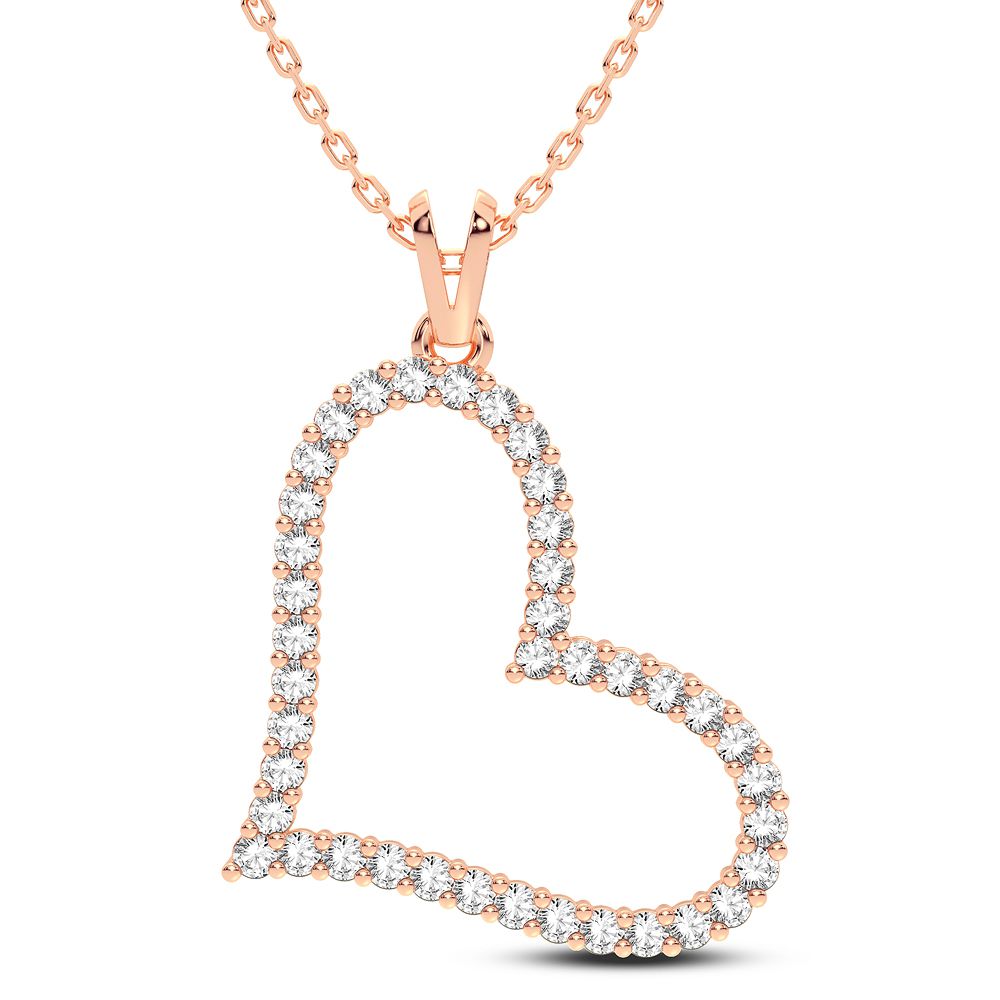 Delicate 14k Rose Gold 0.50CT Lab Diamond Pendant