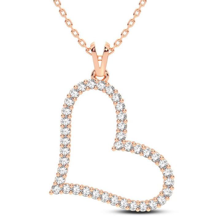 Delicate 14k Rose Gold 0.50CT Lab Diamond Pendant