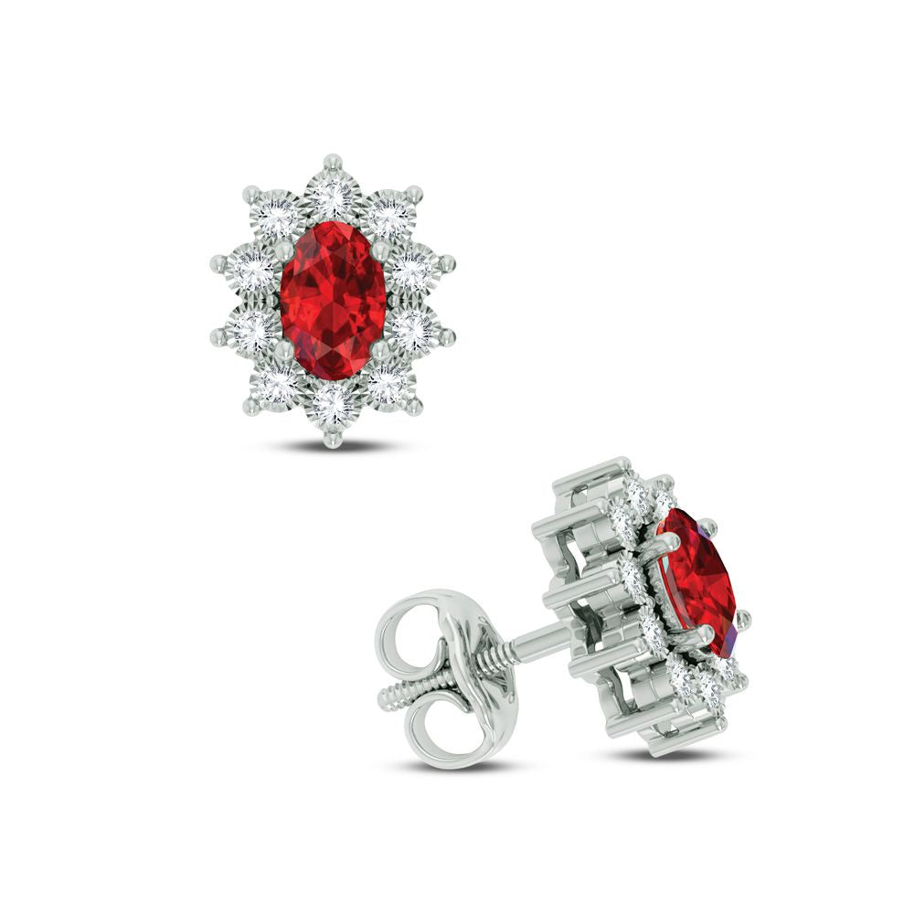 10k White Gold Lab Diamond Stud Earrings for Women