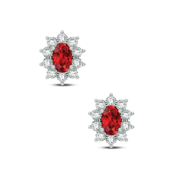 10k White Gold Lab Diamond Stud Earrings for Women