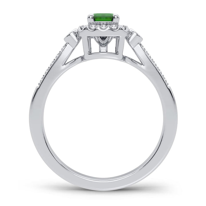14K 0.20CT Diamond Emerald Ring