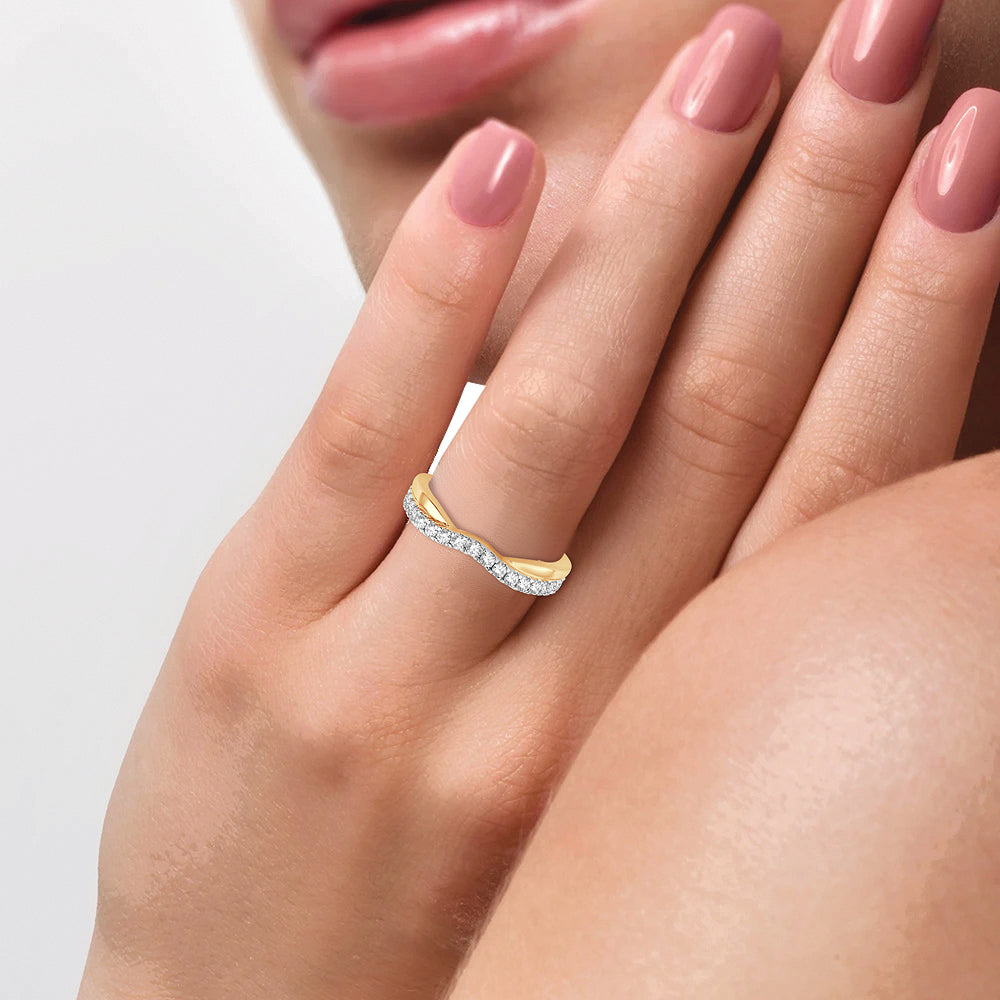14k Yellow Gold Lab Diamond 0.25ct Ring Enhancer Band