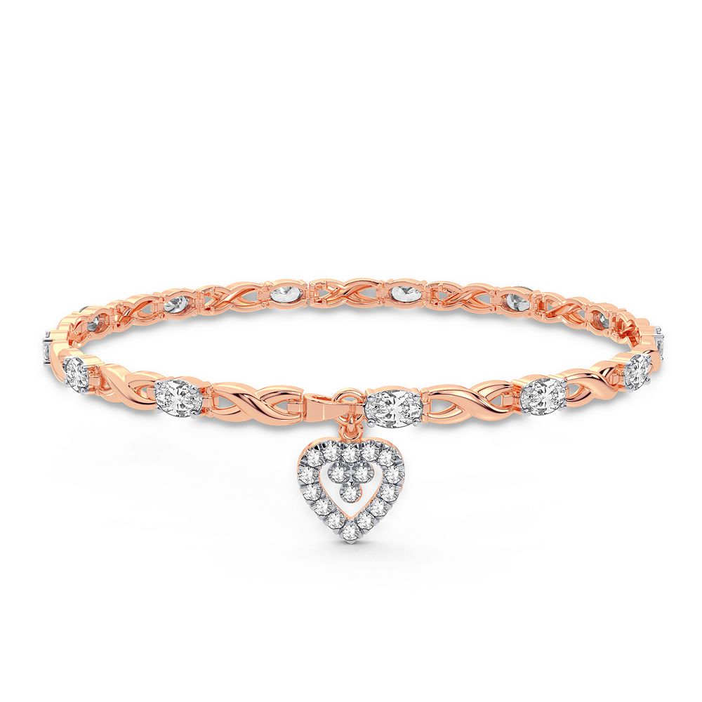 10k Rose Gold Lab Diamond Womens Tennis Bracelet