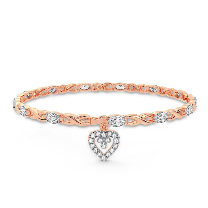 10k Rose Gold Lab Diamond Womens Tennis Bracelet