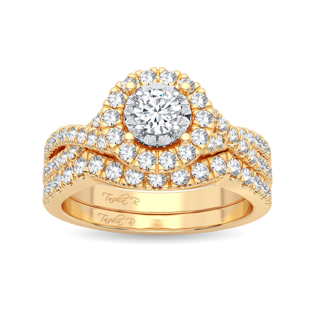 14K Yellow Gold Lab Diamond Bridal Ring - 0.75CT Sparkle