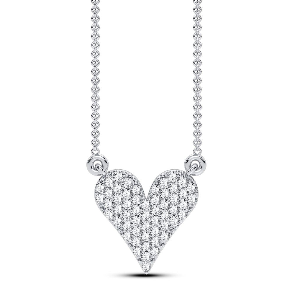 Chic 14K White Gold 0.25CT Lab Diamond Womens Pendant