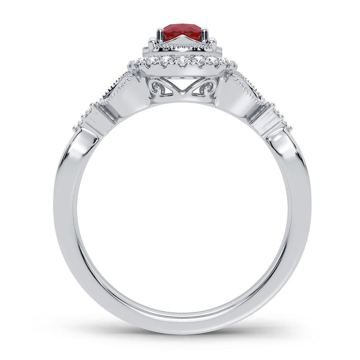 14K 0.20CT Diamond Ruby Ring