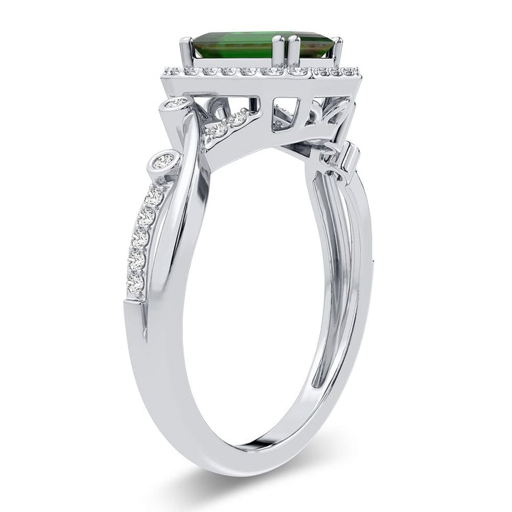 14K 0.50CT Diamond Emerald Ring