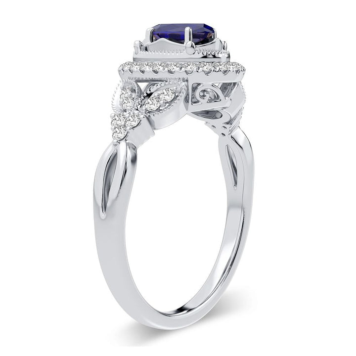 14K 0.20CT Diamond Sapphire Ring