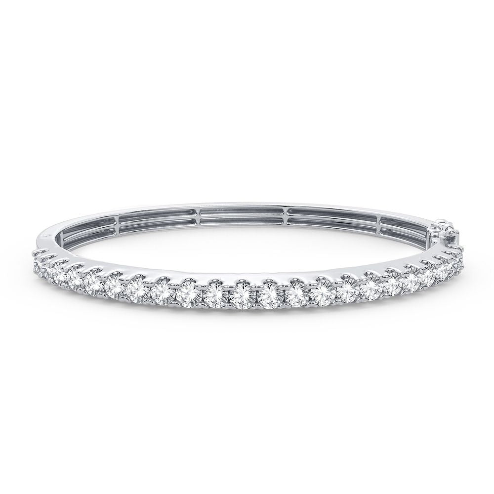 Elegant 14K White Gold 2.50CT Lab Diamond Womens Bangle