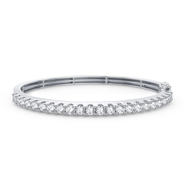 Elegant 14K White Gold 2.50CT Lab Diamond Womens Bangle