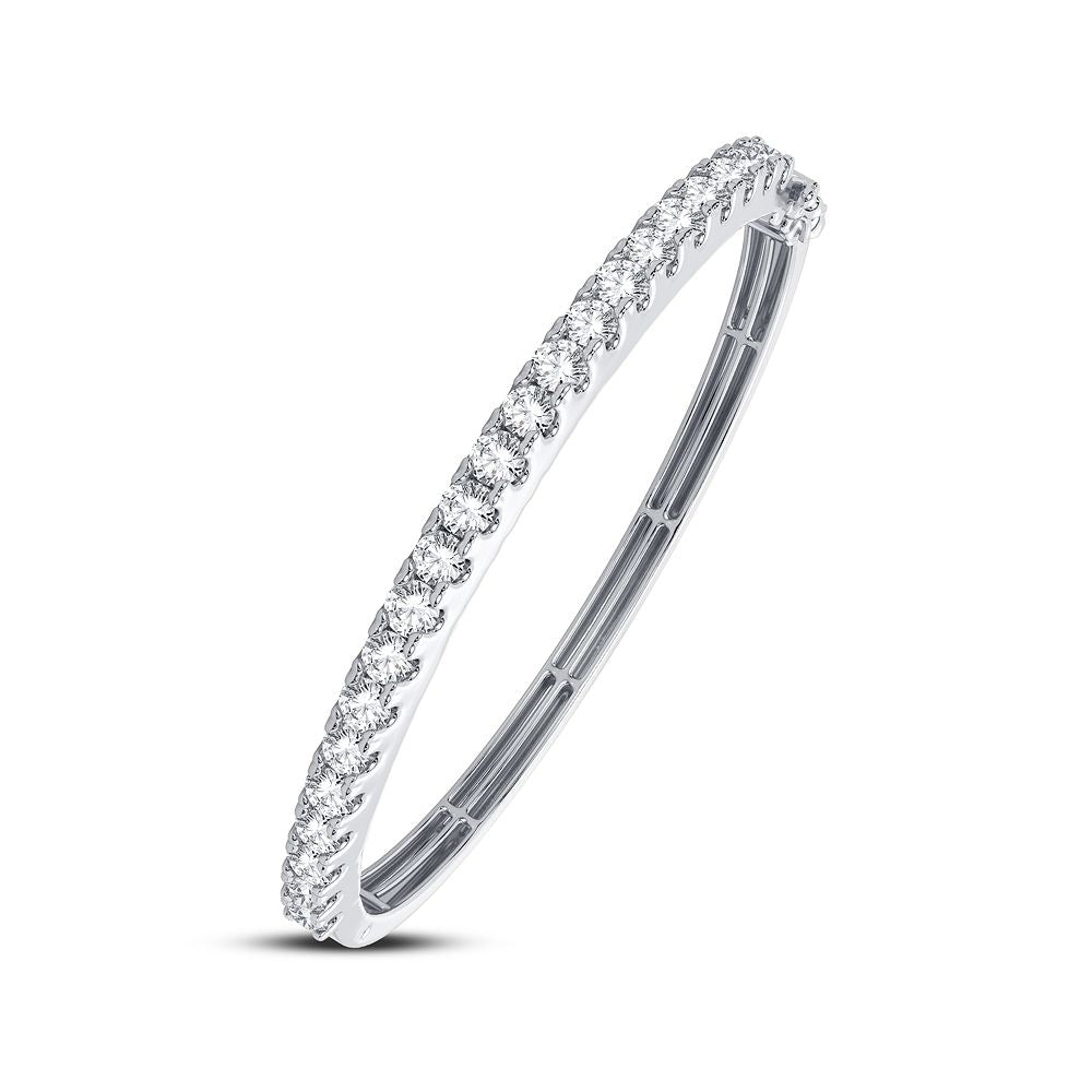 Elegant 14K White Gold 2.50CT Lab Diamond Womens Bangle