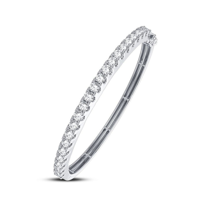 Elegant 14K White Gold 2.50CT Lab Diamond Womens Bangle