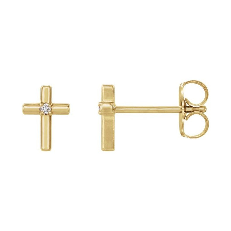 Solitaire Cross Earrings