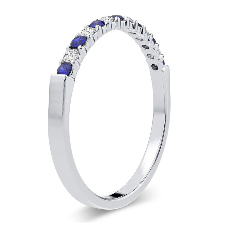 Chic 14k White Gold 0.10CT Lab Diamond Womens Slim Band