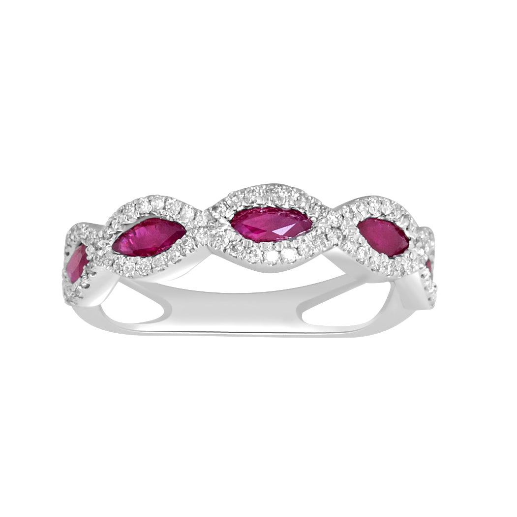 Brilliant 14k White Gold Lab Diamond Band Ring - Timeless Elegance
