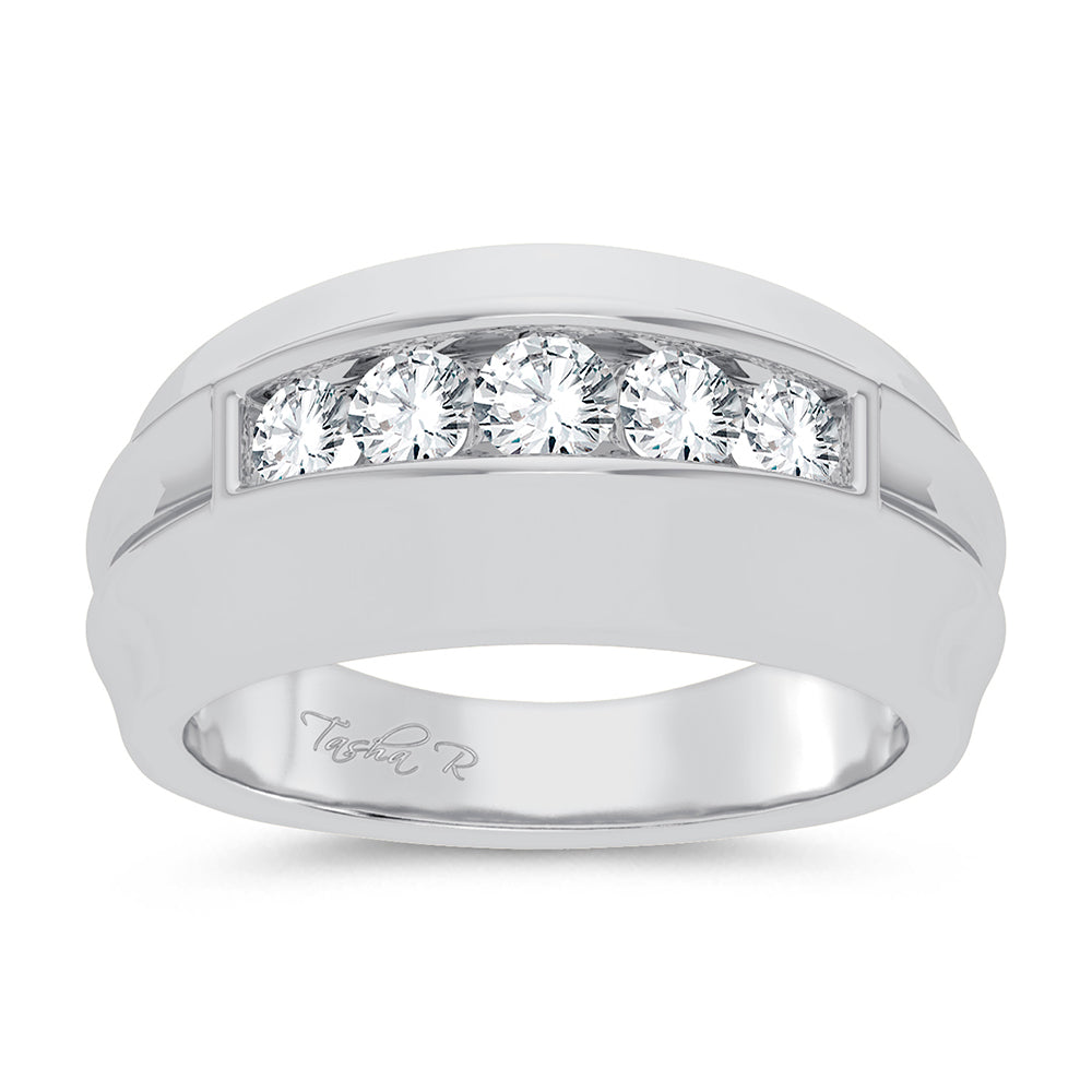 14K 0.25CT DIAMOND MEN'S BAND