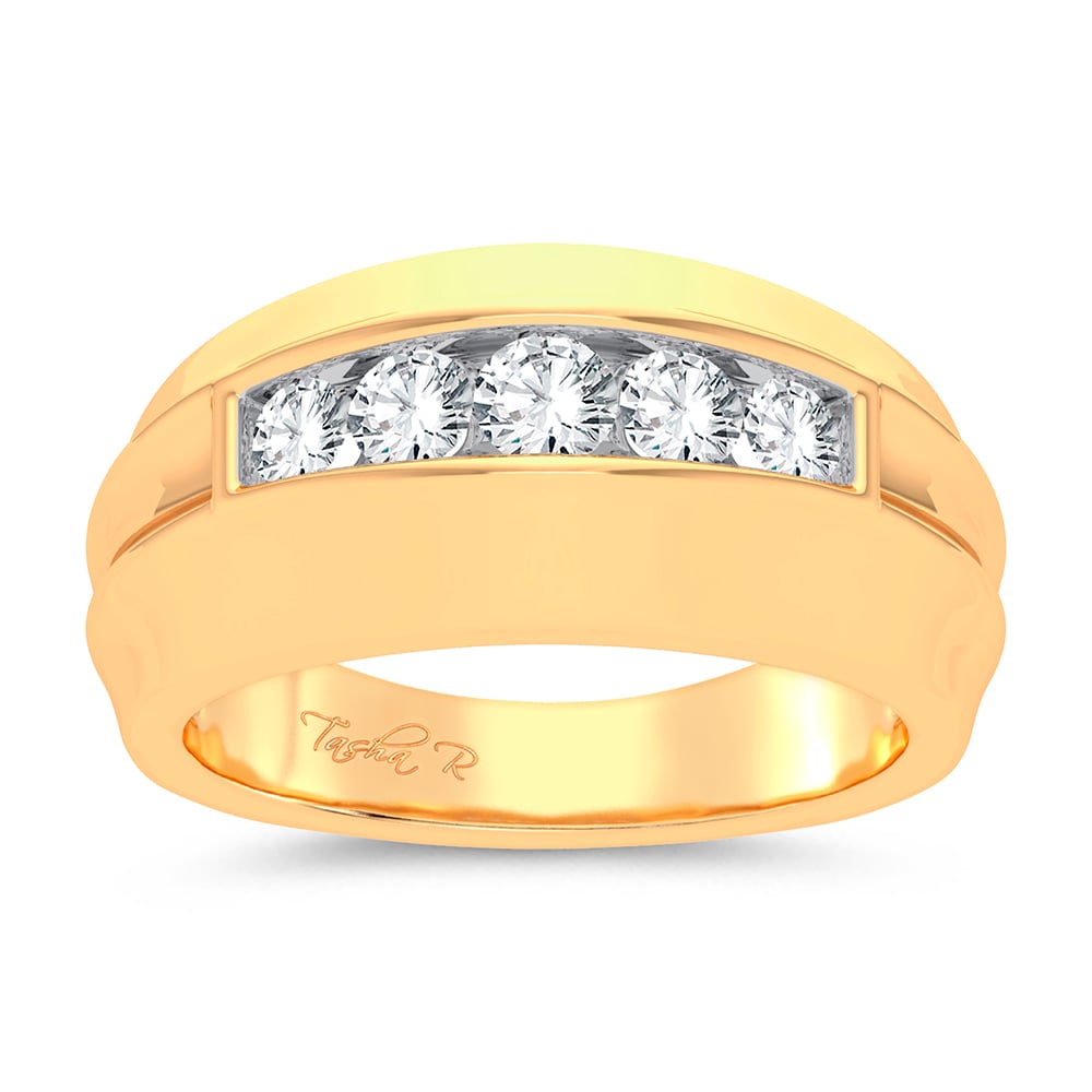 14K 0.25CT DIAMOND MEN'S BAND