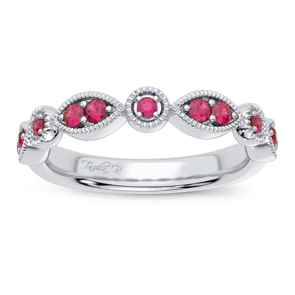 Elegant 14k White Gold Lab Diamond Womens Band Ring