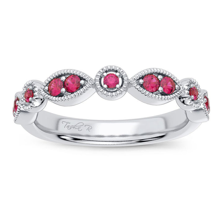 Elegant 14k White Gold Lab Diamond Womens Band Ring