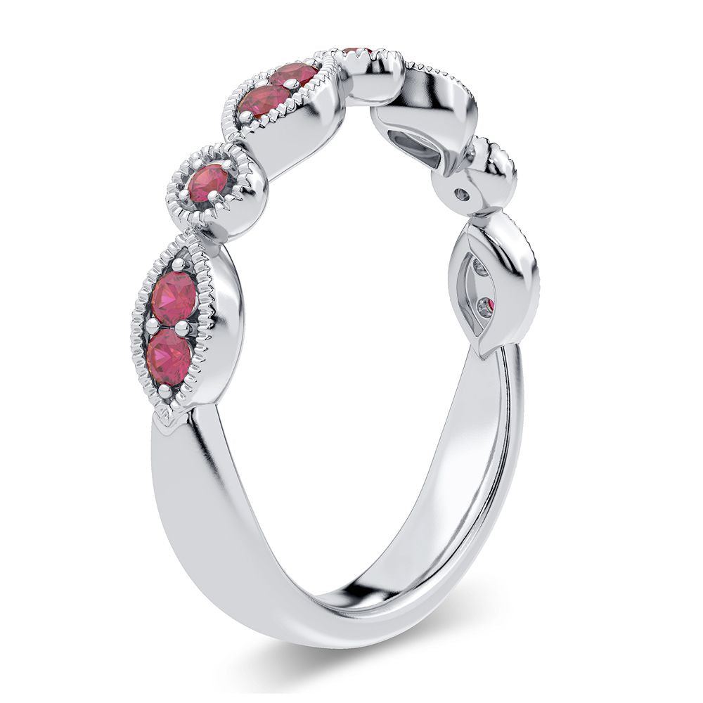 Elegant 14k White Gold Lab Diamond Womens Band Ring