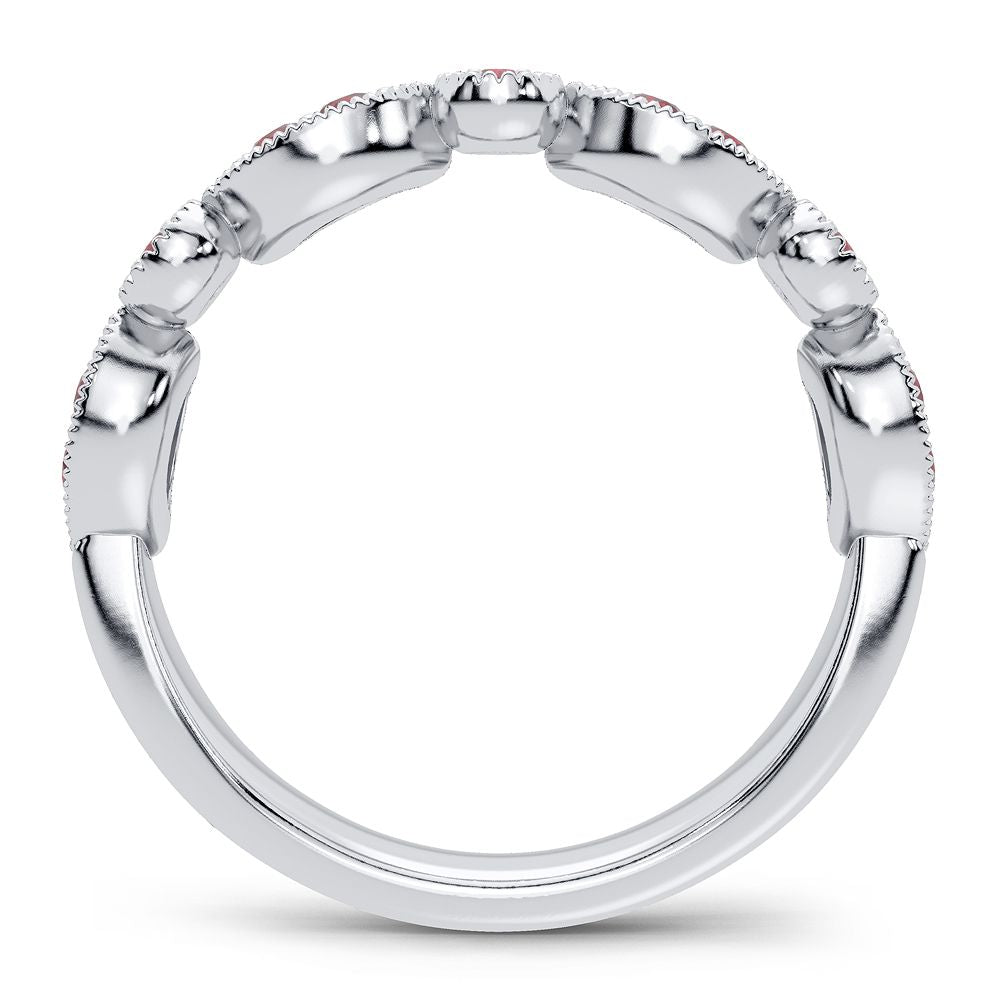 Elegant 14k White Gold Lab Diamond Womens Band Ring