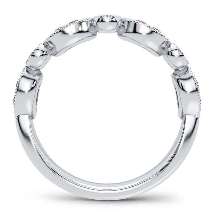 Elegant 14k White Gold Lab Diamond Womens Band Ring