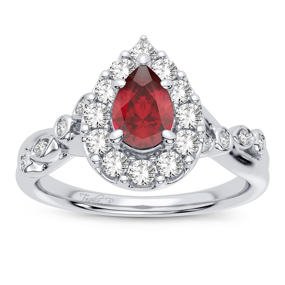 Luminous 14k White Gold Lab Diamond Womens Cocktail Ring