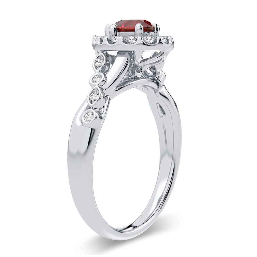 Luminous 14k White Gold Lab Diamond Womens Cocktail Ring