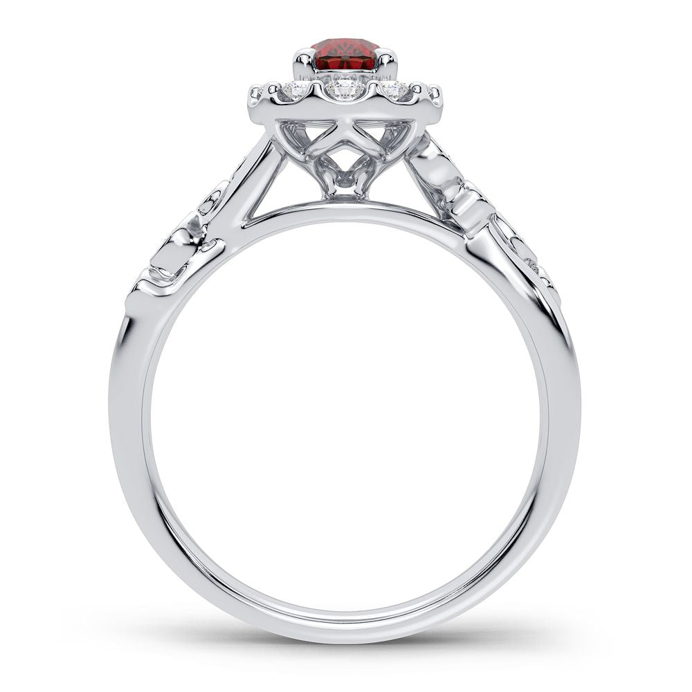 Luminous 14k White Gold Lab Diamond Womens Cocktail Ring