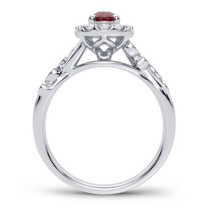 Luminous 14k White Gold Lab Diamond Womens Cocktail Ring