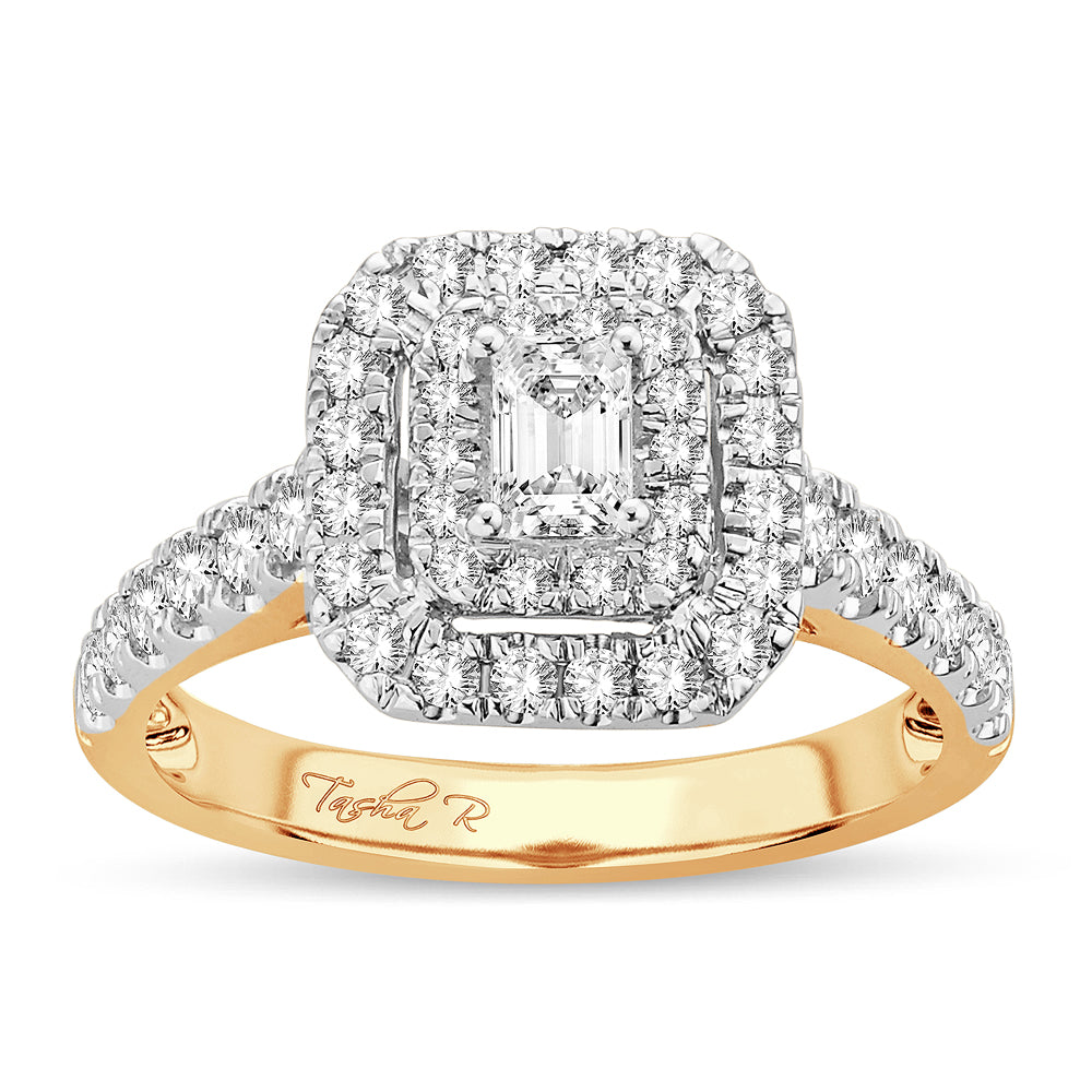 14k Yellow Gold 1ct Lab Diamond Womens Engagement Ring
