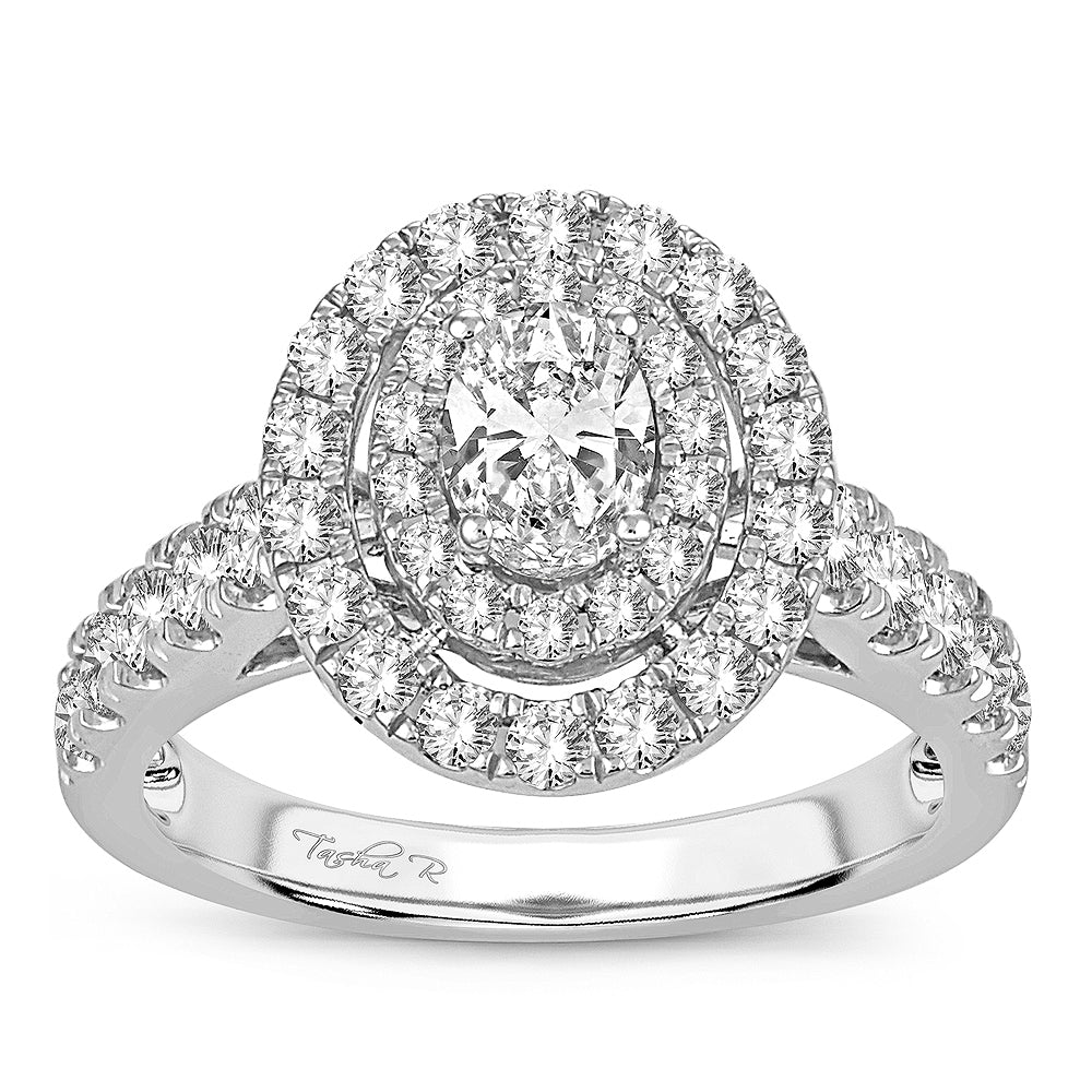 Brilliant 14k White Gold 1.50CT Lab Diamond Engagement Ring