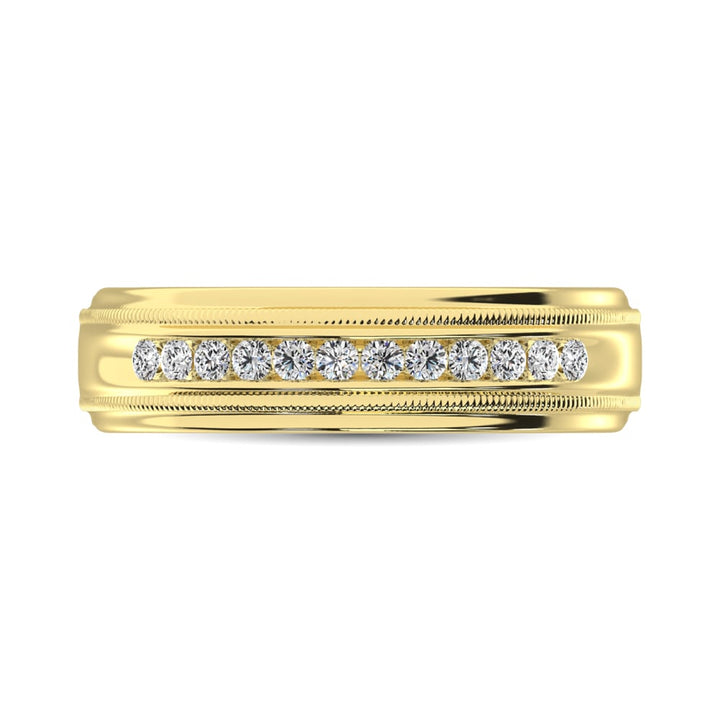 10K Yellow Gold 1/2 Ct.Tw. Diamond Mens Machine Band