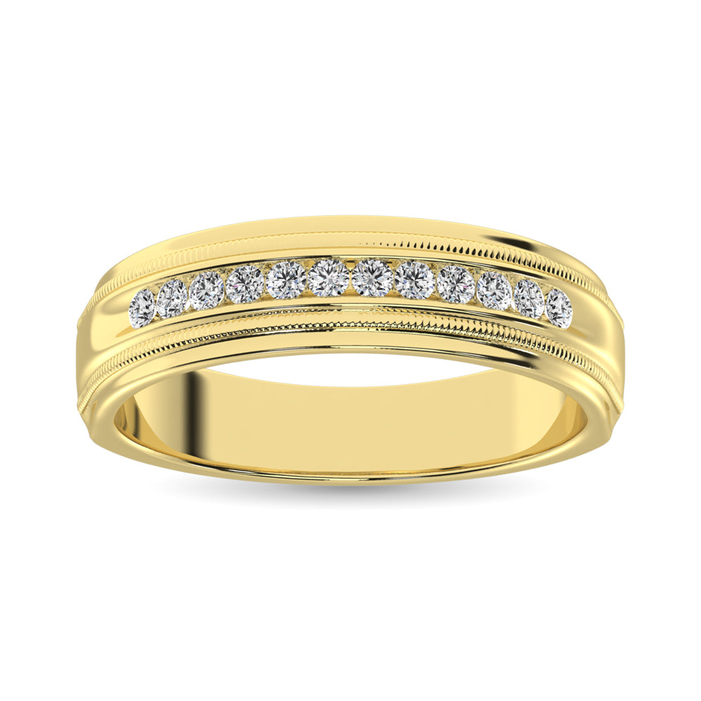 10K Yellow Gold 1/2 Ct.Tw. Diamond Mens Machine Band