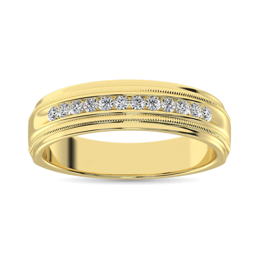 10K Yellow Gold 1 Ct.Tw. Diamond Mens Machine Band
