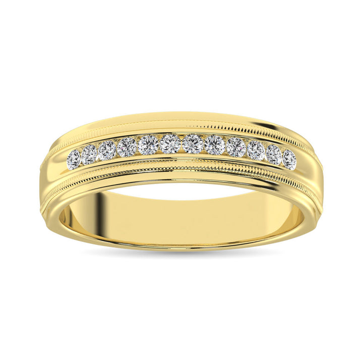 10K Yellow Gold 1 Ct.Tw. Diamond Mens Machine Band