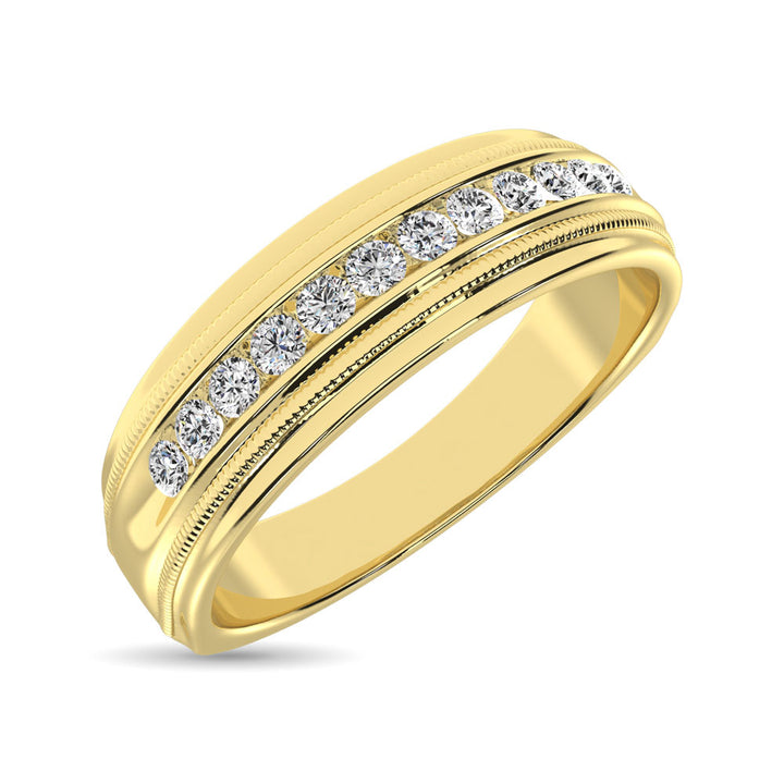 10K Yellow Gold 1 Ct.Tw. Diamond Mens Machine Band