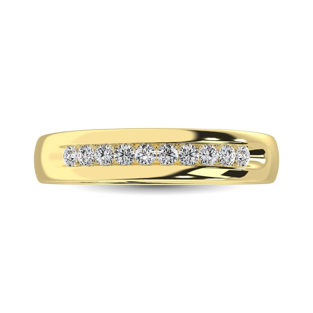 14K Yellow Gold 1 Ct.Tw. Diamond Mens Machine Band