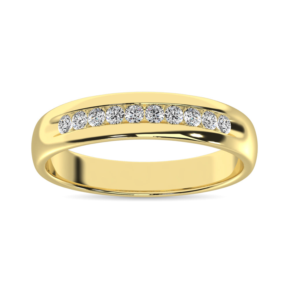 10K Yellow Gold 1/2 Ct.Tw. Diamond Mens Machine Band