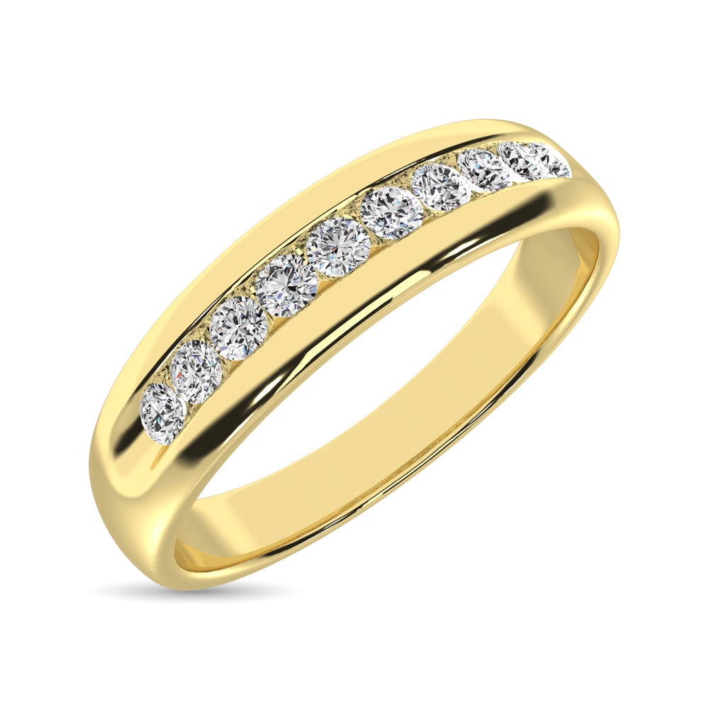 10K Yellow Gold 1/2 Ct.Tw. Diamond Mens Machine Band
