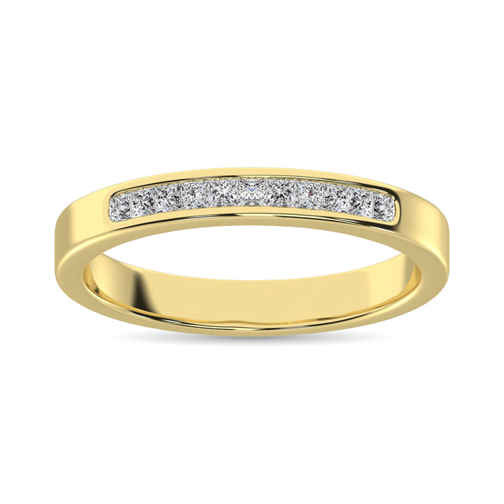 14K Yellow Gold 1/4 Ct.Tw. Diamond Ladies Machine Band