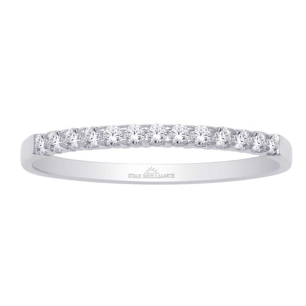 14K White Gold 1/6 Ct.Tw. Diamond Ladies Machine Band