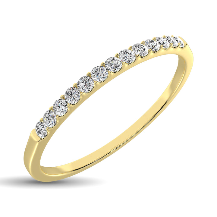 14K Yellow Gold 1/6 Ct.Tw. Diamond Ladies Machine Band