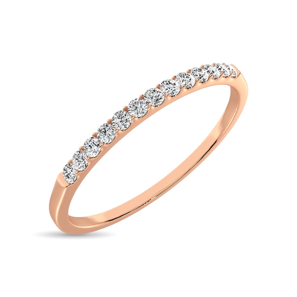 Diamond 1/5 Ct.Tw. Ladies Wedding Band in 14K Rose Gold