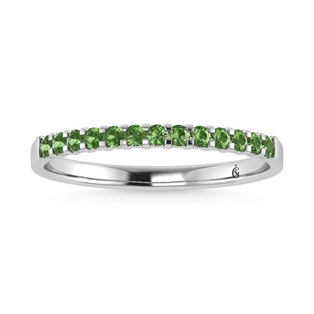 Peridot 1/4 Ct.Tw. Machine Band in 14K White Gold