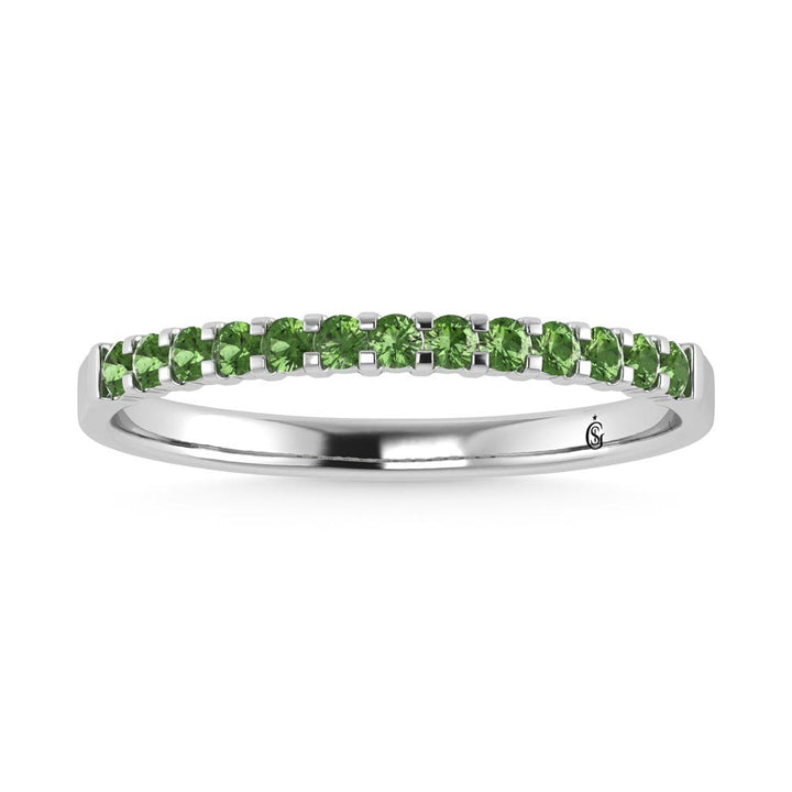 Peridot 1/4 Ct.Tw. Machine Band in 14K White Gold