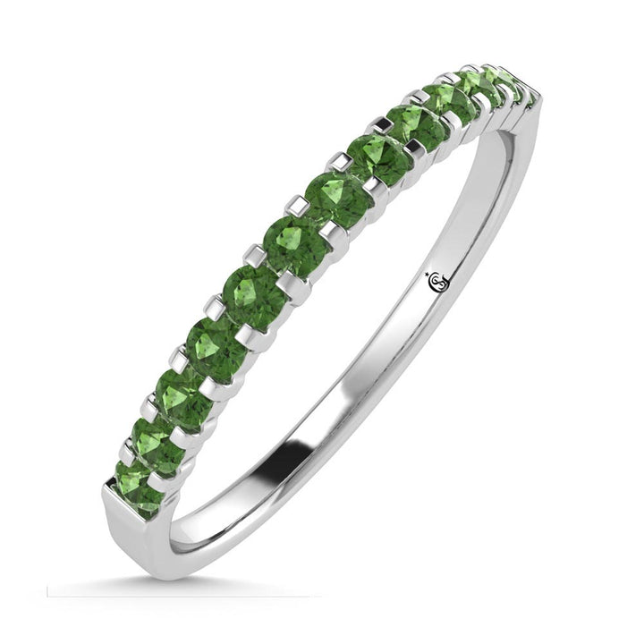 Peridot 1/4 Ct.Tw. Machine Band in 14K White Gold