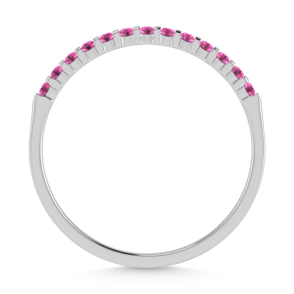 Pink Sapphire 1/4 Ct.Tw. Machine Band in 14K White Gold
