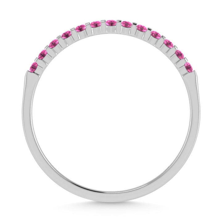 Pink Sapphire 1/4 Ct.Tw. Machine Band in 14K White Gold